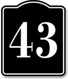 43 Bay Garage Door Plate Field Lane Gate Number BLACK Aluminum Composite Sign