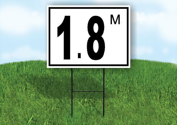 1.8 m pool depth black white 18inx24in Yard Road Sign w/ Stand