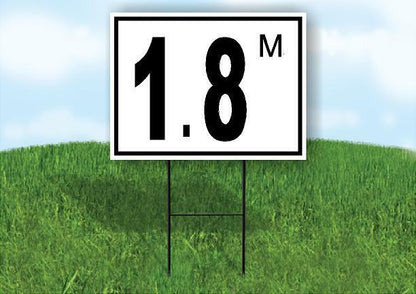 1.8 m pool depth black white 18inx24in Yard Road Sign w/ Stand