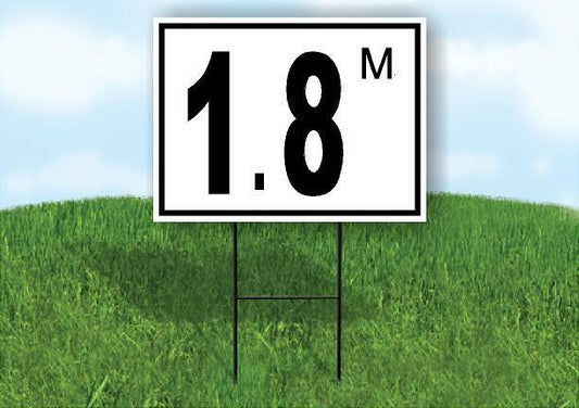 1.8 m pool depth black white 18inx24in Yard Road Sign w/ Stand