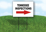 INSPECTIONS RIGHT ARROW RED_ TENNESSEE Yard Sign with Stand LAWN SIGN