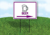 BEER PURPLE ARROW RIGHT Yard Sign Road with Stand LAWN SIGN Single sided