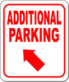 ADDITIONAL PARKING DIRECTIONAL RED 8 Arrow Variations Aluminum composite sign