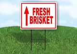 FRESH BRISKET STRAIGHT ARROW RED Yard Sign with Stand LAWN SIGN