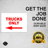 TRUCK PARKING ONLY LEFT arrow red Yard Sign with Stand LAWN SIGN