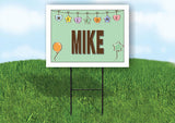 MIKE WELCOME BABY GREEN  18 in x 24 in Yard Sign Road Sign with Stand