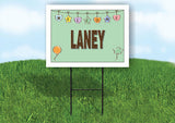 LANEY WELCOME BABY GREEN  18 in x 24 in Yard Sign Road Sign with Stand