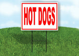 HOT DOGS RED WHITE Yard Sign Road with Stand LAWN SIGN