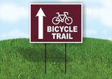 BICYCLE TRAIL STRAIGHT ARROW BROWN Yard Sign with Stand LAWN SIGN