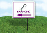 KARAOKE PURPLE ARROW LEFT Yard Sign Road with Stand LAWN SIGN Single sided