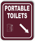 PORTABLE TOILETS DIRECTIONAL ARROW TRAIL 8 Variations Aluminum composite sign