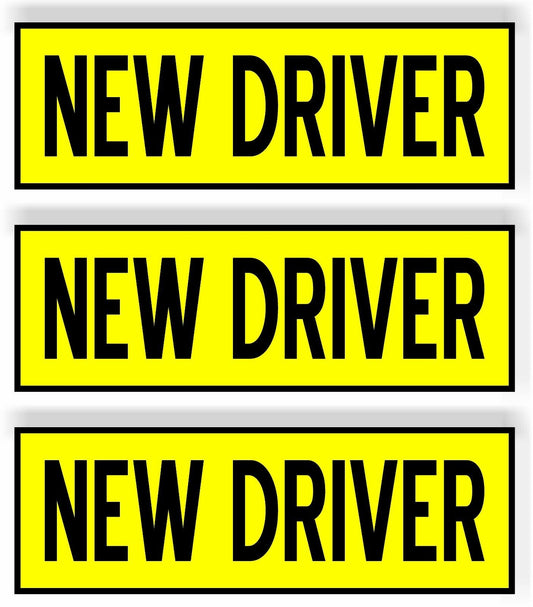 SET OF 3 NEW Driver  Car MAGNET Magnetic Bumper Sticker safety 8.25" x2.75"