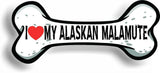 I Love My Alaskan Malamute Bone Car Magnet Bumper Sticker dog lover 3"x7"