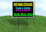 FREE BOOK EXCHANGE READ Yard Sign with Stand LAWN SIGN