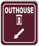OUTHOUSE DIRECTIONAL ARROW TRAIL 8 Variations Metal Aluminum composite sign