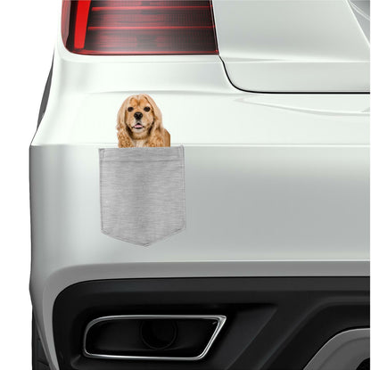 Cocker Spaniel Dog in pocket Fridge Car Magnet Bumper Sticker App size 4"x7"