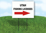 UTAH _FISHING LICENSES RIGHT ARROW RED Yard Sign w Stand LAWN SIGN Single