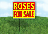 ROSES FOR SALE RED YELLOW Plastic Yard Sign ROAD SIGN with Stand