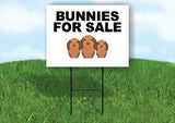 BUNNIES FOR SALE WITH PICTURE Yard Sign with Stand LAWN SIGN