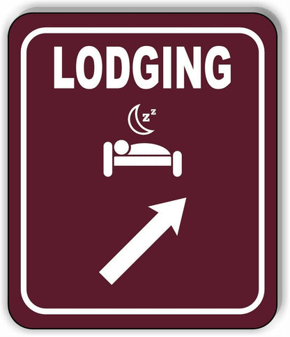 LODGING DIRECTIONAL ARROW TRAIL 8 Variations Metal Aluminum composite sign
