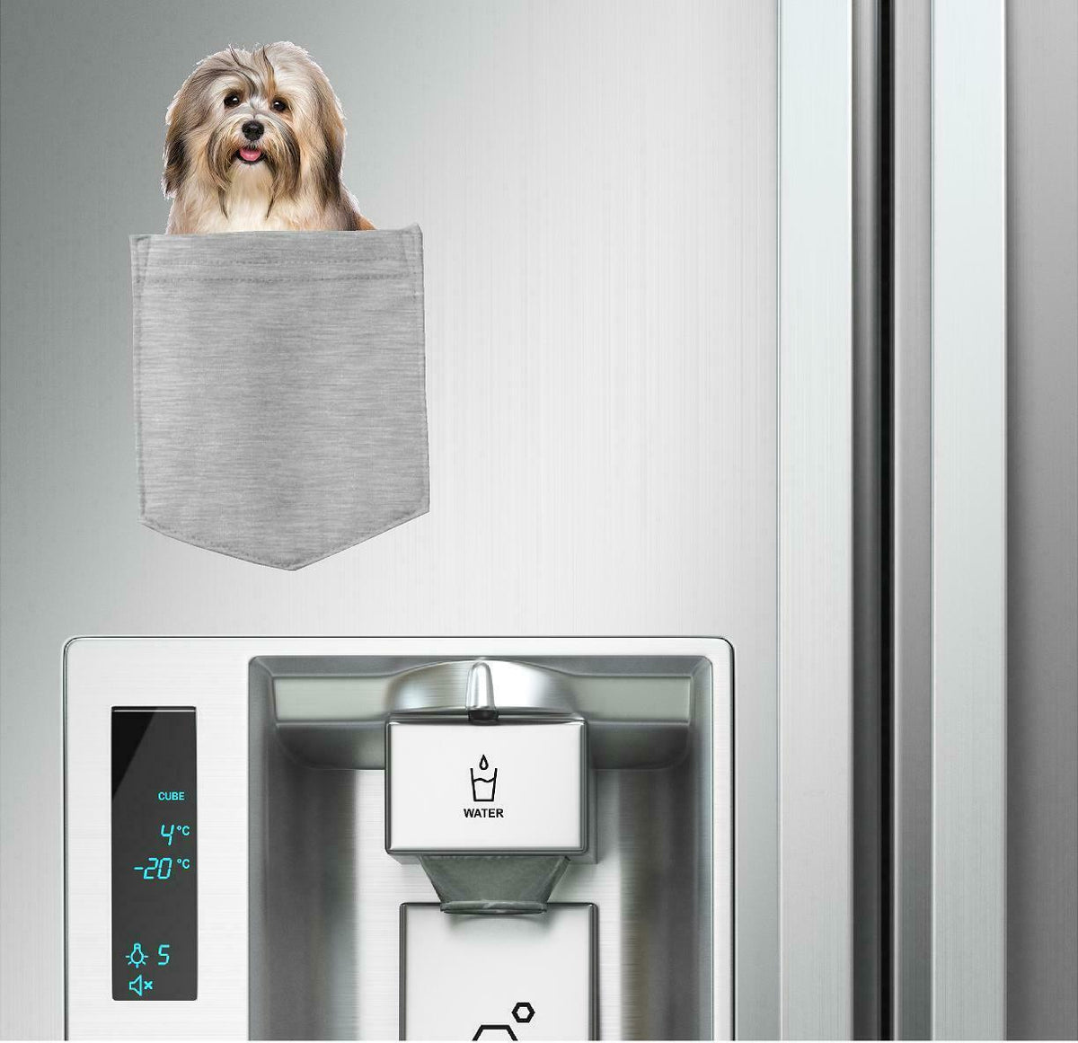 Havanese Dog in pocket Fridge Car Magnet Bumper Sticker App size 4"x7"