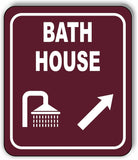 BATH HOUSE DIRECTIONAL ARROW TRAIL 8 Variations Metal Aluminum composite sign
