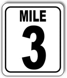 Mile 3 Distance Marker Running Race 5k Marathon Metal Aluminum Composite Sign