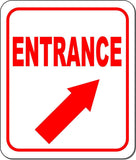 ENTRANCE DIRECTIONAL RED 8 Arrow Variations Metal Aluminum composite sign