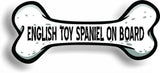 Dog on Board English Toy Spaniel Bone Car Magnet Bumper Sticker 3"x7"
