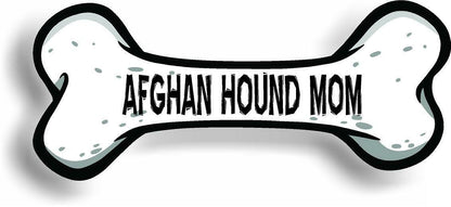 Dog Mom Afghan Hound Bone Car Magnet Bumper Sticker 3"x7"
