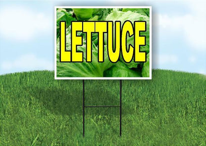 LETTUCE WITH LETTUCE BACKGROUND Plastic Yard Sign ROAD SIGN with Stand