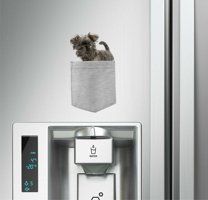 Affenpinscher Dog in pocket Fridge Car Magnet Bumper Sticker App size 4"x7"