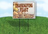 THANKSGIVING FEAST ALL WELCOME GOURDS Yard Sign with Stand LAWN SIGN
