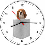 Beagle Dog In Your Pocket Puppy Dog kitchen living room Wall Clock