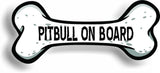 Dog on Board Pitbull Bone Car Magnet Bumper Sticker 3"x7"