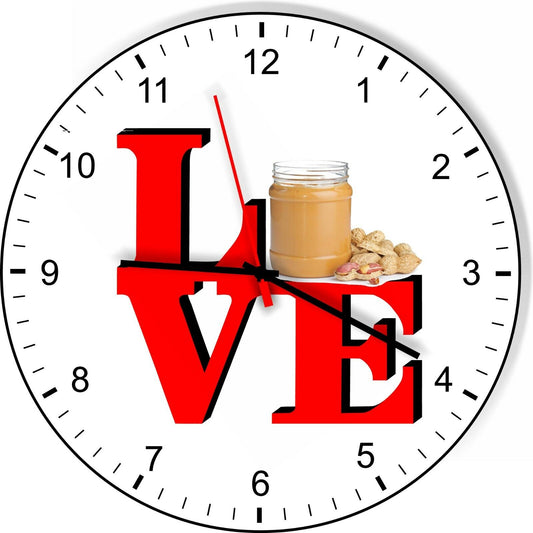 I Love Peanut Butter Love Park Funny Kitchen Living room Wall Clock