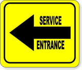 supplemental directional service entrance left arrow #2 Aluminum Composite Sign