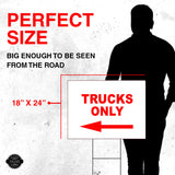 TRUCK PARKING ONLY LEFT arrow red Yard Sign with Stand LAWN SIGN