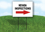 INSPECTIONS RIGHT ARROW RED_ NEVADA Yard Sign with Stand LAWN SIGN