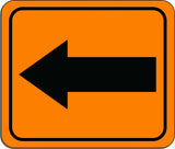 Left Arrow Safety Orange metal outdoor sign long-lasting construction