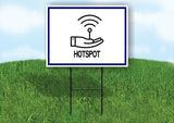HOTSPOT BLUE BORDER Yard Sign Road with Stand LAWN SIGN