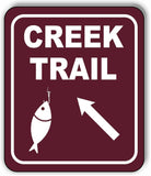 CREEK TRAIL DIRECTIONAL 45 DEGREES UP LEFT ARROW Metal Aluminum composite sign
