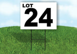 LOT 24 BLACK WHITE Yard Sign with Stand LAWN SIGN