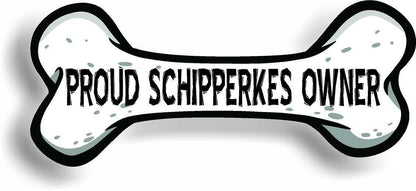Proud Schipperkes Owner Bone Car Magnet Bumper Sticker 3"x7"