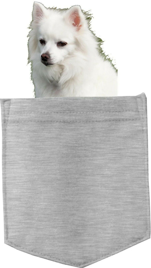 American Eskimo Dog in pocket Fridge Car Magnet Bumper Sticker App size 4"x7"