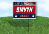 SMYTH FLAG RED 2024 18inx24in Yard Road Sign w/ Stand