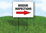 INSPECTIONS RIGHT ARROW RED_ MISSOURI Yard Sign with Stand LAWN SIGN