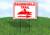 SNOWMOBILE TRAIL RIGHT ARROW RED Yard Sign with Stand LAWN SIGN