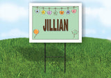 JILLIAN WELCOME BABY GREEN  18 in x 24 in Yard Sign Road Sign with Stand
