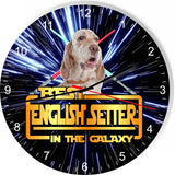 Best English Setter  Dog Galaxy Wars Space Star Kitchen Livingroom Wall Clock